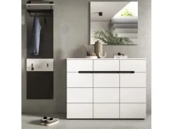 Inn.Furn Garderoben-Set 3-teilig in Weiß und Grau 180 cm Cooper