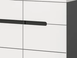 Inn.Furn Garderoben-Set 3-teilig in Weiß und Grau 180 cm Cooper