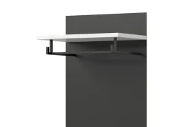 Inn.Furn Garderoben-Set 3-teilig in Weiß und Grau 180 cm Cooper