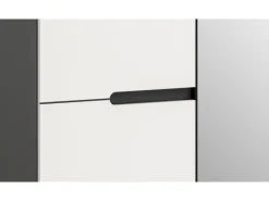 Inn.Furn Garderoben-Set 3-teilig in Weiß und Grau 160 cm Cooper