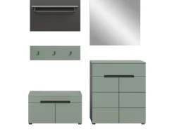 Inn.Furn Garderoben-Set 5-teilig in Salbei und Grau 175 cm Cooper