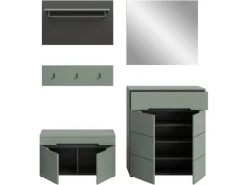 Inn.Furn Garderoben-Set 5-teilig in Salbei und Grau 175 cm Cooper