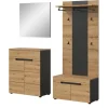 Inn.Furn Garderoben-Set 4-teilig in Eiche und Grau 175 cm Cooper