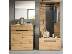 Inn.Furn Garderoben-Set 4-teilig in Eiche und Grau 175 cm Cooper
