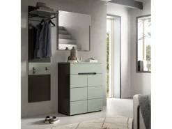 Inn.Furn Garderoben-Set 3-teilig in Salbei und Grau 140 cm Cooper