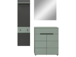 Inn.Furn Garderoben-Set 3-teilig in Salbei und Grau 140 cm Cooper