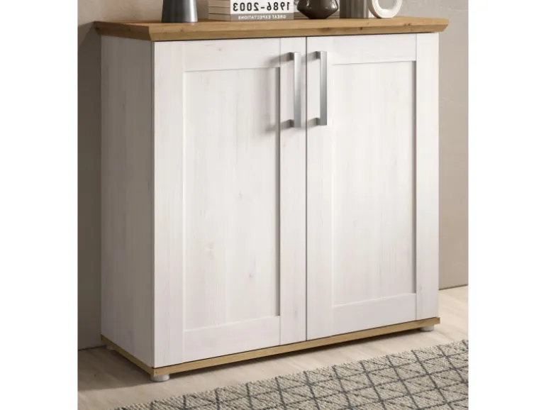 Inn.Furn Kommode Weiß Lärche Eiche Artisan 95 cm Landhaus Mirano