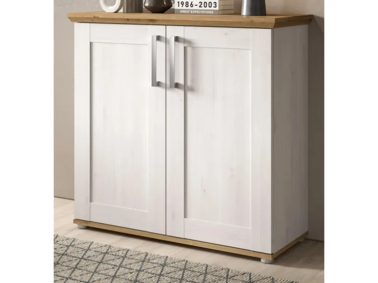 Inn.Furn Kommode Weiß Lärche Eiche Artisan 95 cm Landhaus Mirano