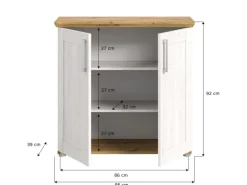 Inn.Furn Kommode Weiß Lärche Eiche Artisan 95 cm Landhaus Mirano
