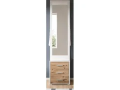 Inn.Furn Kompaktgarderobe in Weiß und Eiche 45 x 190 cm Pallas