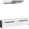 Inn.Furn TV-Lowboard und Wandboard in Weiß und Grau 170 cm Cooper