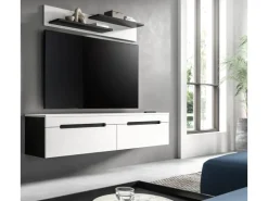 Inn.Furn TV-Lowboard und Wandboard in Weiß und Grau 170 cm Cooper