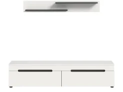 Inn.Furn TV-Lowboard und Wandboard in Weiß und Grau 170 cm Cooper