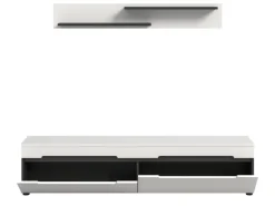 Inn.Furn TV-Lowboard und Wandboard in Weiß und Grau 170 cm Cooper