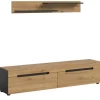 Inn.Furn TV-Lowboard und Wandboard in Eiche und Grau 170 cm Cooper
