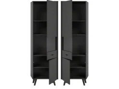 Inn.Furn Vitrine in Grau Matt 58 x 195 cm Madea