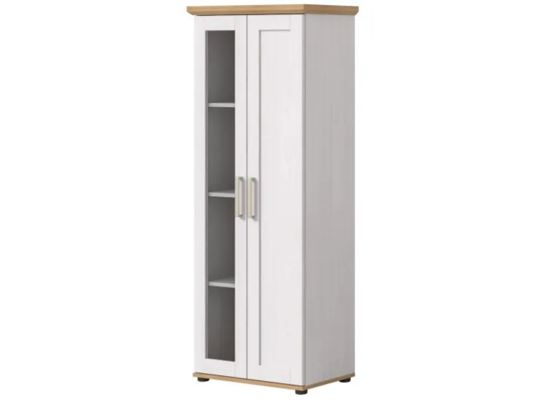 Inn.Furn Vitrine in Weiß Lärche Landhaus 64 x 161 cm Mirano
