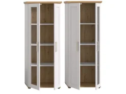 Inn.Furn Vitrine in Weiß Lärche Landhaus 64 x 161 cm Mirano