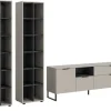 Inn.Furn Wohnwand in Kaschmir und Schwarz 305 cm mit Soft-Close Morena
