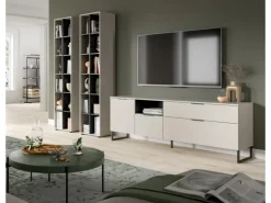 Inn.Furn Wohnwand in Kaschmir und Schwarz 305 cm mit Soft-Close Morena