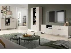 Inn.Furn Wohnwand in Kaschmir und Schwarz 290 cm mit Soft-Close Morena