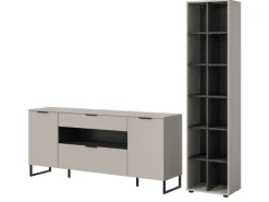 Inn.Furn Wohnwand in Kaschmir und Schwarz 245 cm Morena