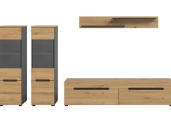 Inn.Furn Wohnwand in Eiche und Grau 272 cm Cooper