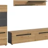 Inn.Furn Wohnwand in Eiche und Grau 221 cm Cooper