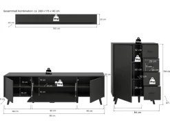 Inn.Furn Wohnwand in Grau Matt 269 cm Madea