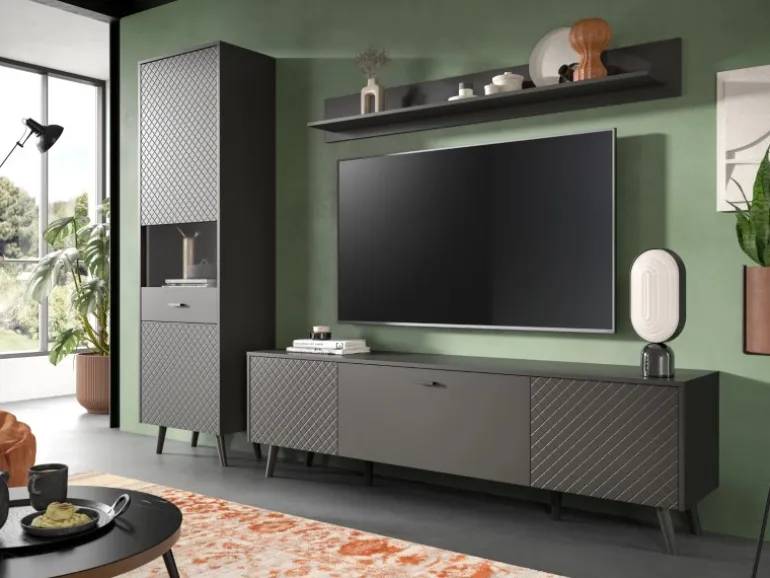 Inn.Furn Wohnwand in Grau Matt 258 cm Madea
