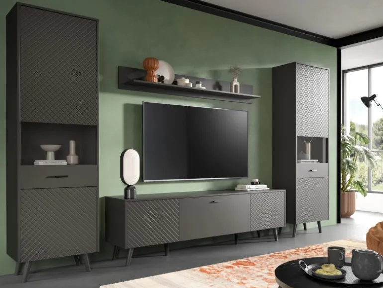 Inn.Furn Wohnwand in Grau Matt 258 cm Madea