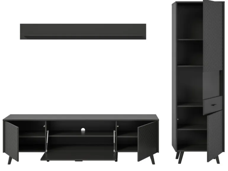 Inn.Furn Wohnwand in Grau Matt 258 cm Madea