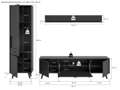 Inn.Furn Wohnwand in Grau Matt 258 cm Madea
