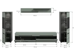 Inn.Furn Wohnwand in Salbei und Grau 272 cm Cooper