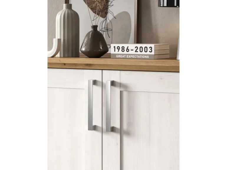 Inn.Furn Wohnwand in Weiß Lärche Landhaus 4-teilig 316 cm Mirano
