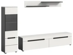 Inn.Furn Wohnwand in Weiß und Grau 221 cm Cooper