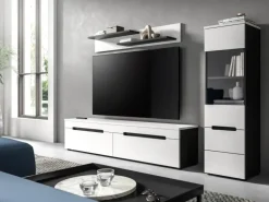Inn.Furn Wohnwand in Weiß und Grau 221 cm Cooper