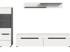 Inn.Furn Wohnwand in Weiß und Grau 221 cm Cooper