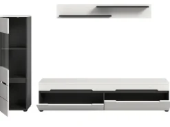 Inn.Furn Wohnwand in Weiß und Grau 221 cm Cooper