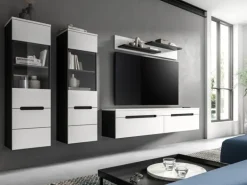 Inn.Furn Wohnwand in Weiß und Grau 272 cm Cooper