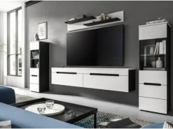 Inn.Furn Wohnwand in Weiß und Grau 272 cm Cooper
