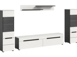 Inn.Furn Wohnwand in Weiß und Grau 272 cm Cooper