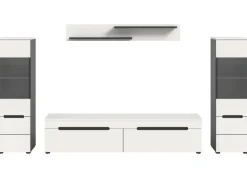 Inn.Furn Wohnwand in Weiß und Grau 272 cm Cooper