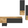 Inn.Furn Wohnwand 3-teilig Grau Evoke Eiche 247 cm mit Soft-Close Elian