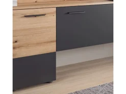 Inn.Furn Wohnwand 3-teilig Grau Evoke Eiche 247 cm mit Soft-Close Elian