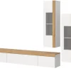 Inn.Furn Wohnwand 3-teilig in Weiß und Eiche 270 cm Siena