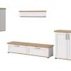 Inn.Furn Wohnwand 4-teilig in Weiß Lärche Landhaus 336 cm Mirano