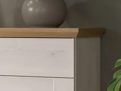Inn.Furn Wohnwand 4-teilig in Weiß Lärche Landhaus 336 cm Mirano