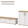 Inn.Furn Wohnwand 3-teilig in Weiß Lärche Landhaus 260 cm Mirano