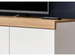 Inn.Furn Wohnwand 2-teilig in Weiß und Eiche 225 cm Siena